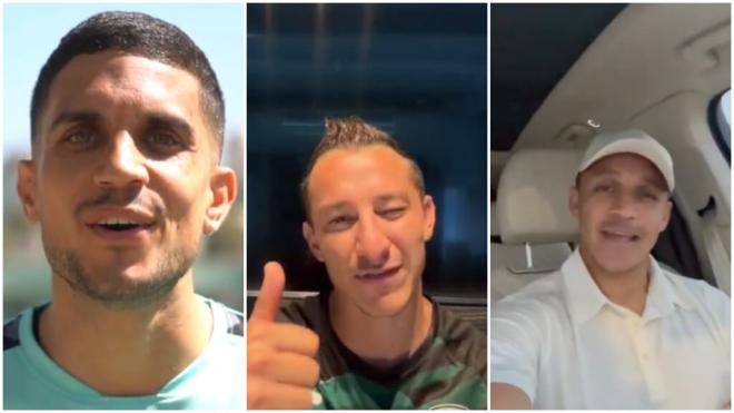 Marc Bartra, Andrés Guardado y Alexis Sánchez en el vídeo compartido por Claudio Bravo (@claudio