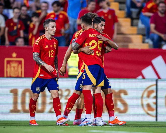 Ayoze celebra su gol en el España-Andorra (FOTO: Cordón Press).