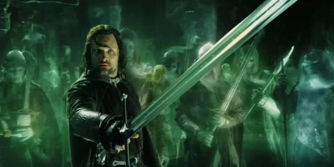 Aragorn portando a Anduril en El Señor de los Anillos: El Retorno del Rey