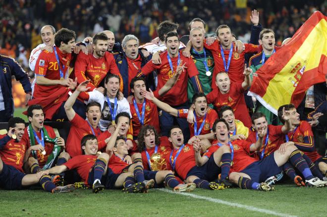 La celebración de la Selección Española tras conquistar el Mundial de Sudáfrica (Cordon Press)