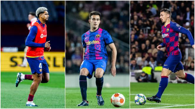 Araujo, Eric García y Lenglet en un partido con el Barça (Europa Press)