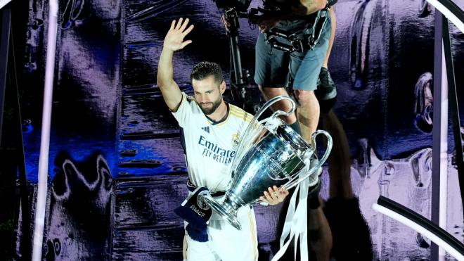Nacho celebrando la Champions en el Bernabéu (Europa Press)