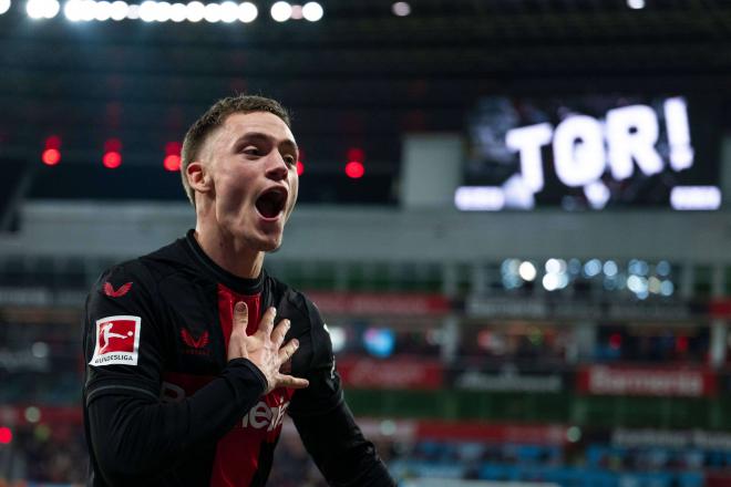 Florian Wirtz celebrando un gol con el Bayer Leverkusen (Foto: Cordon Press).