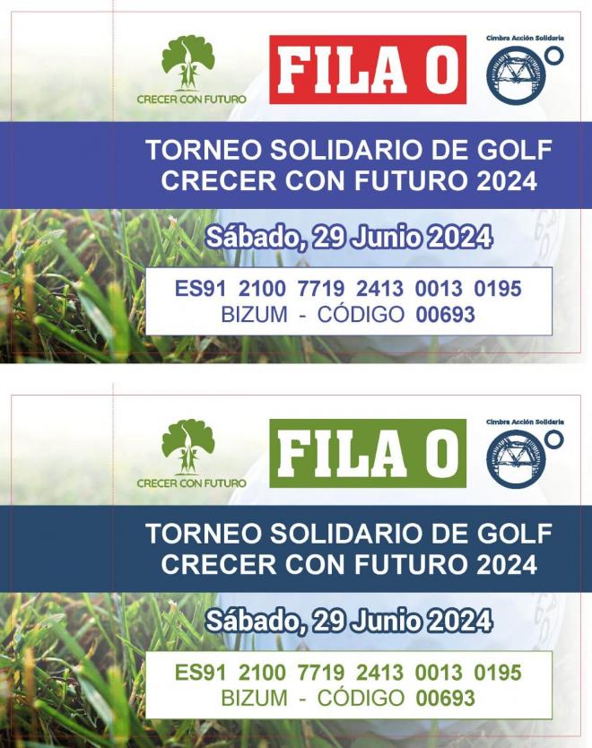 Cartel del torneo solidario de golf.