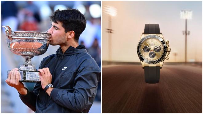 Carlos Alcaraz y el reloj que le ha dado suerte en los Grand Slams.