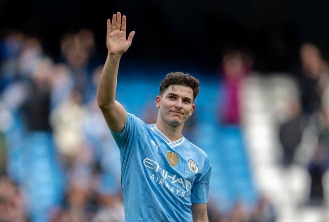 Julián Álvarez, después de un partido con el Manchester City (Foto: Cordon Press).