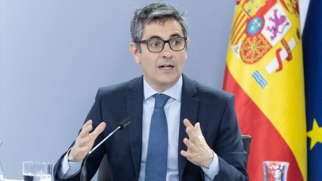 El ministro Félix Bolaños en una rueda de prensa tras un Consejo de Ministros (Europa Press)