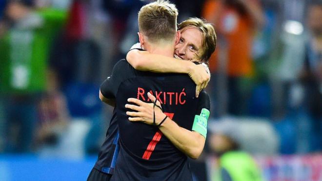 Ivan Rakitic y Luka Modric con la selección de Croacia (Cordon Press)