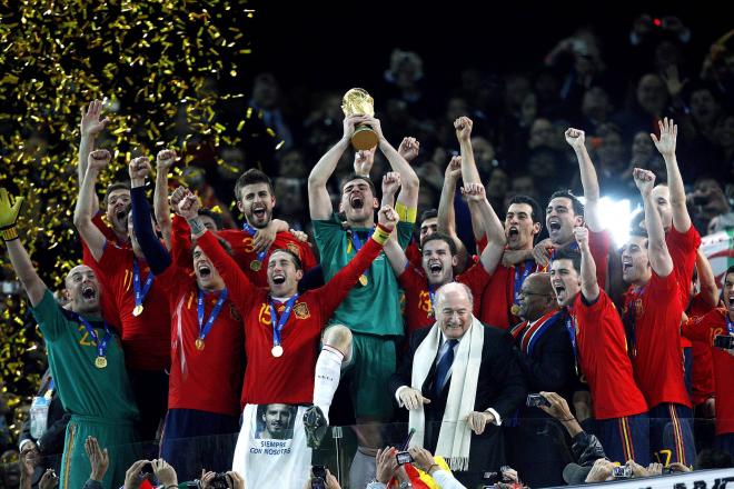 La Selección Española celebrando el título de campeones del mundo (Cordon Press)