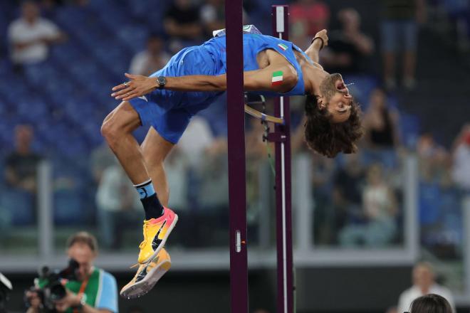 Gianmarco Tamberi durante un salto en el Europeo de Atletismo de Roma (Foto: Cordon Press)