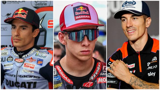 Marc Márquez, Pedro Acosta y Maverick Viñales, este 2024 (Foto: Cordon Press).