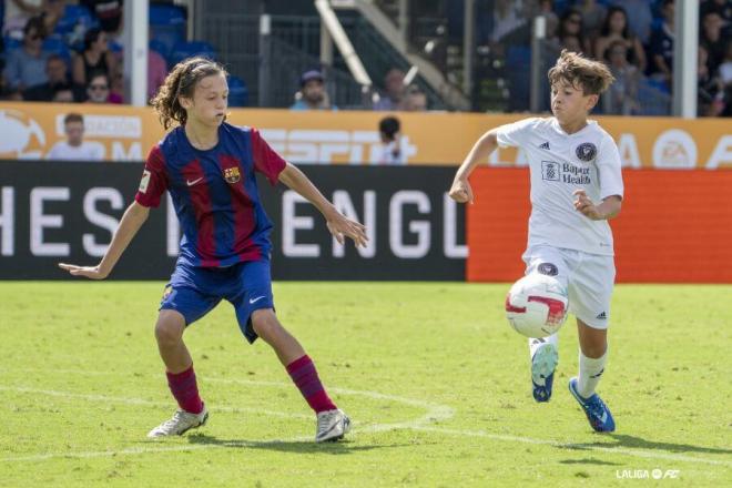 Thiago Messi, ante el Barça (Foto: LALIGA).