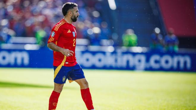 Dani Carvajal, con la Selección Española-Croacia en la Eurocopa (foto: Sefutbol twitter)