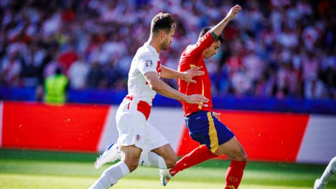 Álvaro Morata, antes de marcar el primero de la Selección Española ante Croacia (foto: Cordon Press)