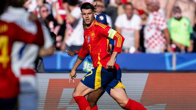 Álvaro Morata, durante el partido entre España y Croacia en la Eurocopa. (Foto: Cordon Press)