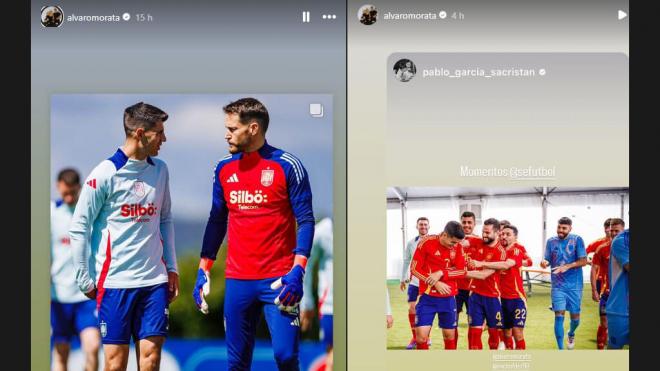 Las stories de Morata en la previa del españa - Croacia de la Eurocopa (Foto: Instagram)