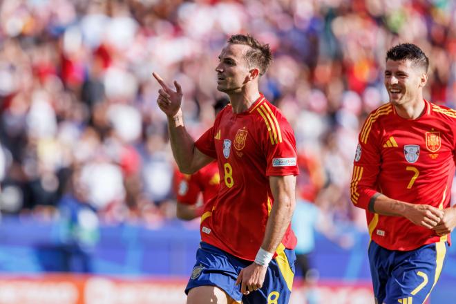Fabián Ruiz celebra su gol en el España-Croacia de la Euro 2024 (Foto: Cordon Press).