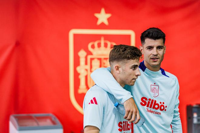 Morata y Fermín, en la concentración de la selección española en la Eurocopa de Alemania.