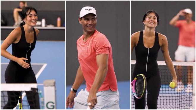 Aitana y Rafa Nadal en el encuentro que han tenido en la academia del tenista (Instagram: @aitanax)