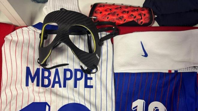 La máscara de Mbappé ante Países Bajos (Foto: Instagram Mbappé)