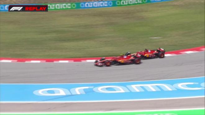 Carlos Sainz y Charles Leclerc, en el GP de España