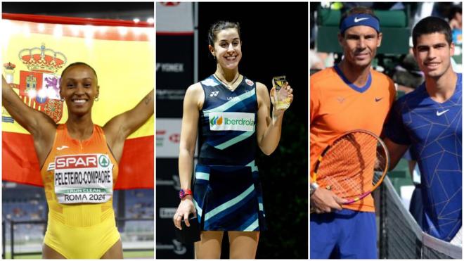 Ana Peleteiro, Carolina Marín, CArlos Alcaraz y Rafa NAdal, españoles a seguir en los Juegos Olí