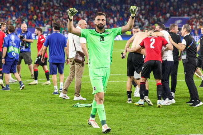 Mamardashvili tras el triunfo de Georgia frente a Portugal (Fuente: Cordon Press)