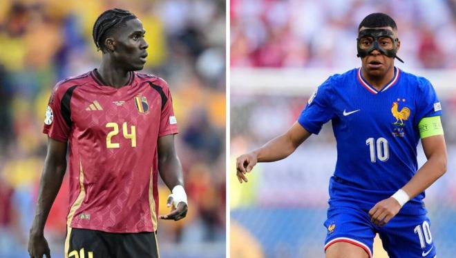 Amadou Onana y Kylian Mbappé, durante la Eurocopa (Fotos: Cordon Press).