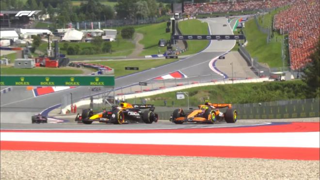 Max Verstappen y Lando Norris, en el GP de Austria