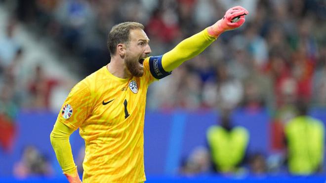 Jan Oblak, durante el Portugal - Eslovenia de la Eurocopa 2024 (foto: Cordon Press).