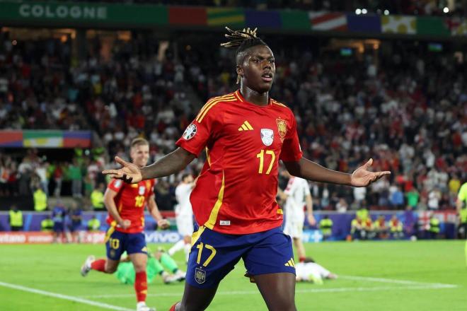 Golazo de Nico Williams a Georgia en la Eurocopa de Alemania (Foto: EFE).