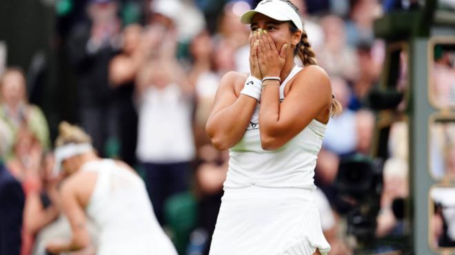 Jessica Bouzas celebra la victoria en Wimbledon (Foto: Cordon Press)