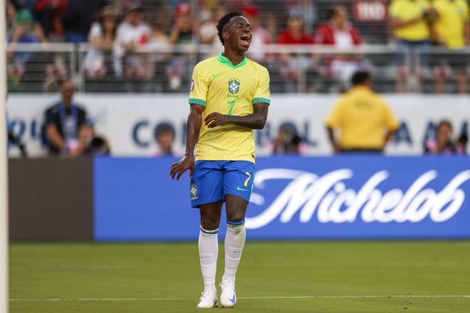 Vinicius Jr durante el partido ante Colombia (Fuente: Cordon Press)