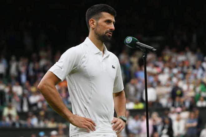 Djokovic hablando tras su victoria en Wimbledon (Cordon Press)