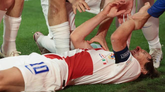 Modric, celebrando su gol después de fallar un penalti (Cordon Press)