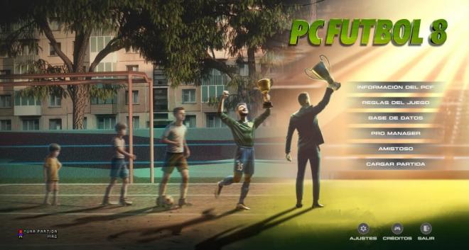 Captura del tráiler de los menús de PC Fútbol 8.