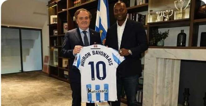 Jokin Aperribay y Lausseni Sangare, presidentes de Real Sociedad y Aviron.