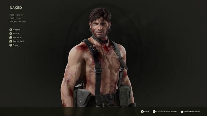 Las cicatrices de Solid Snake durante la evolución de Metal Gear Solid Delta.