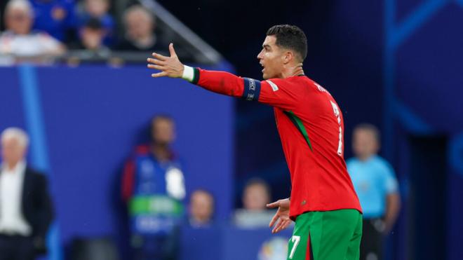 Cristiano Ronaldo, durante el Portugal-Francia de la Eurocopa 2024 (foto: Cordon Press).