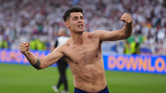 Álvaro Morata celebrando el pase a las semifinales (Cordon Press)