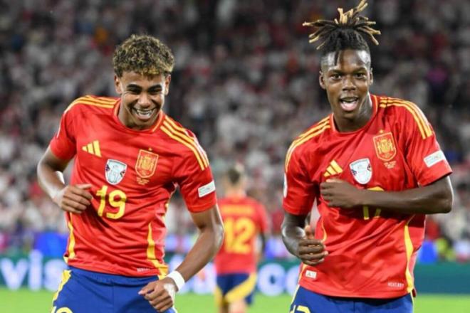 Lamine Yamal y Nico Williams, en la Eurocopa de Alemania (Foto: RFEF).