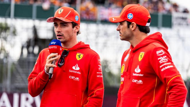 Charles Leclerc y Carlos Sainz, en el GP de Silverstone (Foto: Cordon Press).