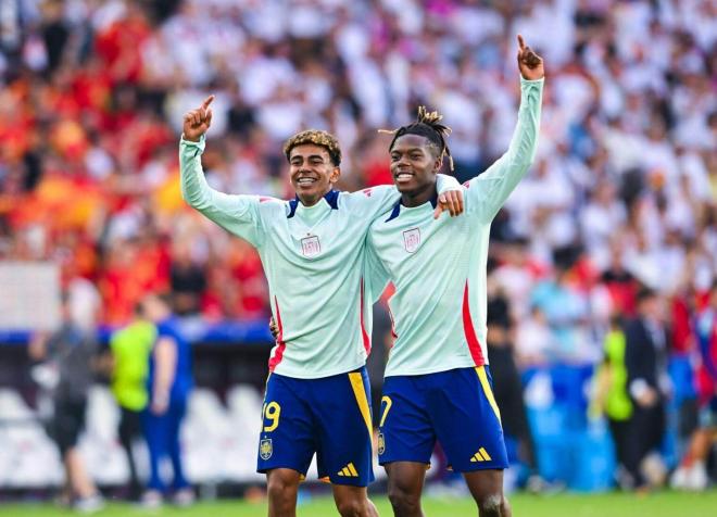 Lamine Yamal y Nico Williams, en todas las conversaciones, juntos en la Eurocopa de Alemania (Foto: RFEF).