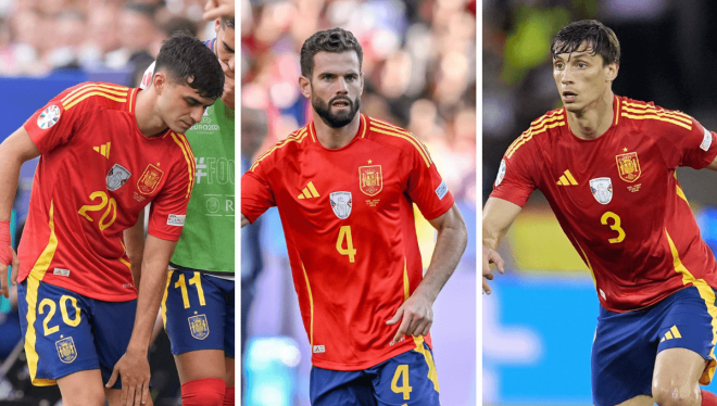 Pedri, Nacho y Le Normand, durante la Eurocopa (Fotos: Cordon Press).