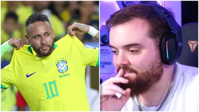 Ibai Llanos en uno de sus directos y Neymar en un partido con Brasil (Cordon Press)