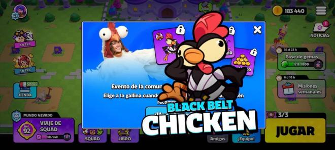 La skin de Gallina Cinturon Negro, gratis en Squad Busters