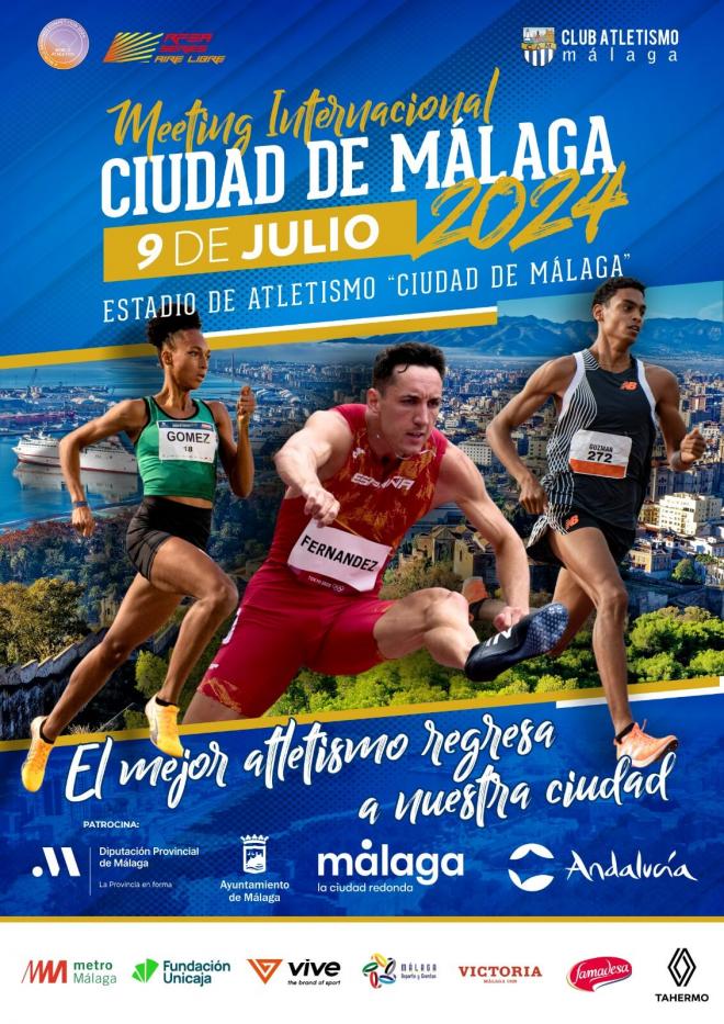 Cartel de la tercera edición del Meeting Internacional de Atletismo Ciudad de Málaga.