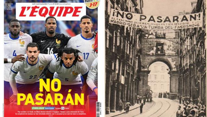 La portada de L'Equipe con el 'No pasarán