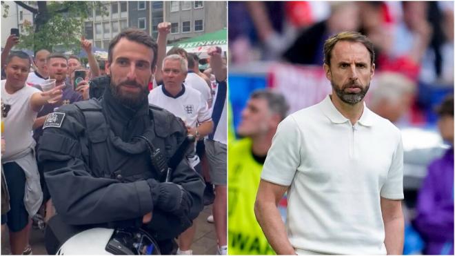 El doble de Gareth Southgate en la previa de Inglaterra (Fuente: redes sociales)