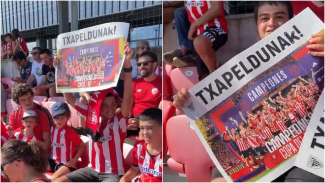 El detalle del Athletic Club con sus aficionados en el entrenamiento (Fuente: Athletic)